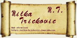 Milka Tričković vizit kartica